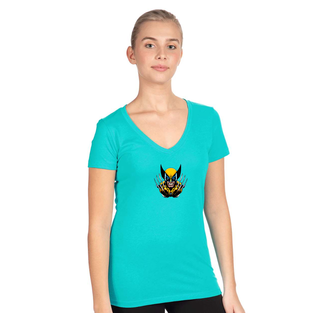 Women's  Wolverine 2025 Art  Next Level V-Neck T-Shirt